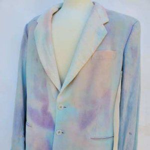 Armani cotton pink Med 40 41 blue blazer suit jacket Large tie dyed white purple